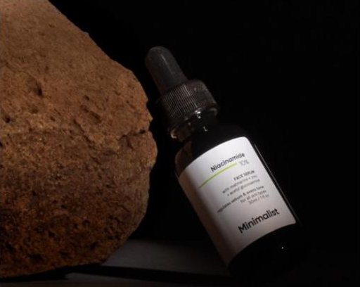 Face serum against a rock